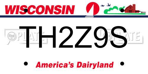 TH2Z9S Wisconsin License Plate