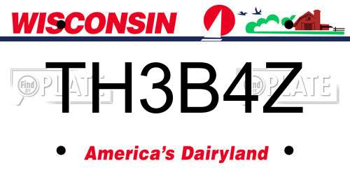 TH3B4Z Wisconsin License Plate