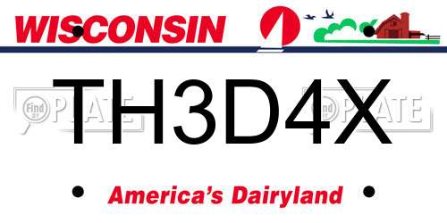 TH3D4X Wisconsin License Plate