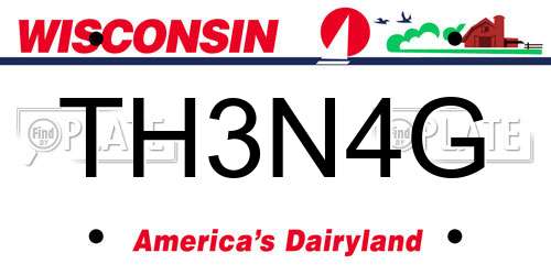 TH3N4G Wisconsin License Plate