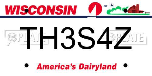 TH3S4Z Wisconsin License Plate