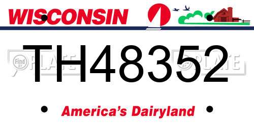 TH48352 Wisconsin License Plate