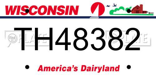 TH48382 Wisconsin License Plate