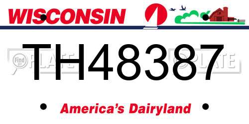 TH48387 Wisconsin License Plate