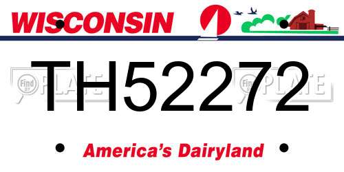 TH52272 Wisconsin License Plate