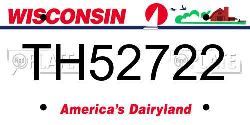TH52722 Wisconsin License Plate