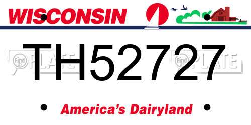TH52727 Wisconsin License Plate