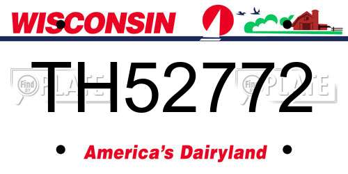 TH52772 Wisconsin License Plate