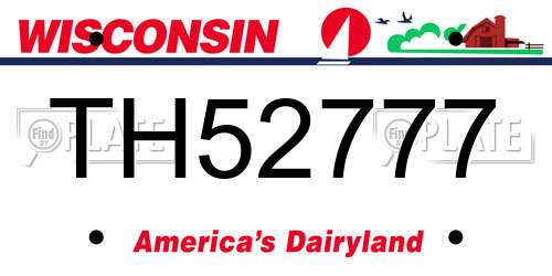 TH52777 Wisconsin License Plate