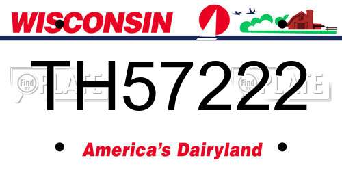 TH57222 Wisconsin License Plate