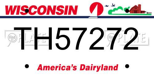 TH57272 Wisconsin License Plate
