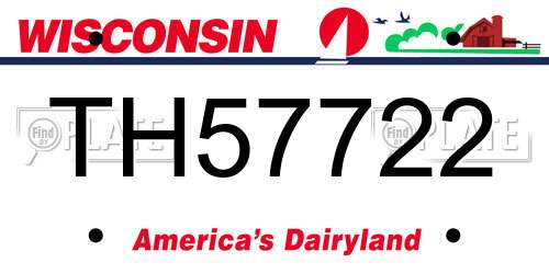 TH57722 Wisconsin License Plate