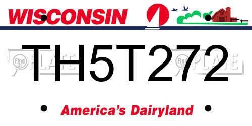 TH5T272 Wisconsin License Plate