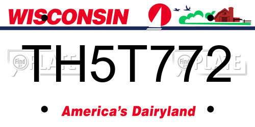 TH5T772 Wisconsin License Plate
