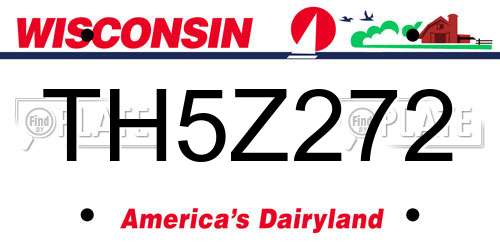 TH5Z272 Wisconsin License Plate