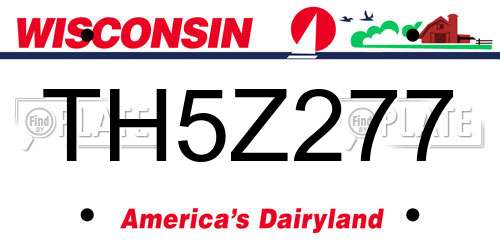 TH5Z277 Wisconsin License Plate