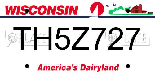 TH5Z727 Wisconsin License Plate