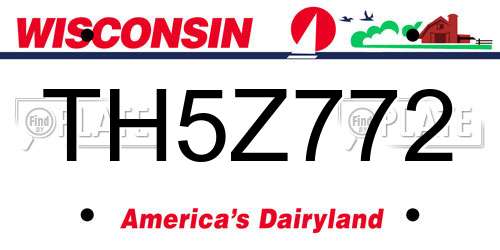 TH5Z772 Wisconsin License Plate