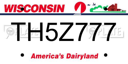 TH5Z777 Wisconsin License Plate