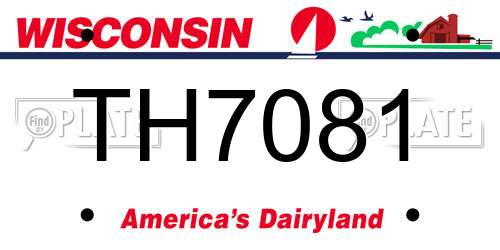TH7081 Wisconsin License Plate
