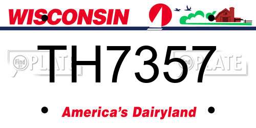 TH7357 Wisconsin License Plate
