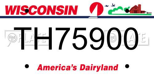 TH75900 Wisconsin License Plate