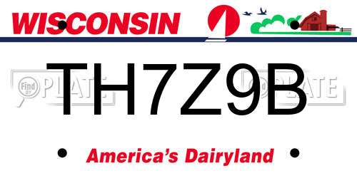TH7Z9B Wisconsin License Plate