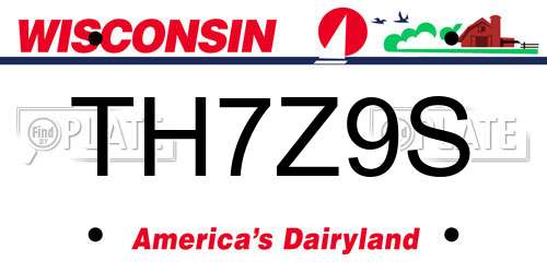 TH7Z9S Wisconsin License Plate