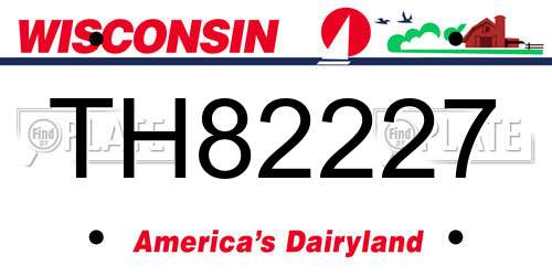 TH82227 Wisconsin License Plate