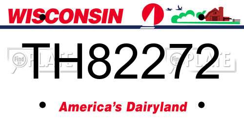 TH82272 Wisconsin License Plate