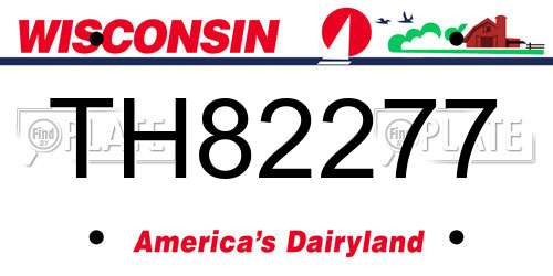 TH82277 Wisconsin License Plate