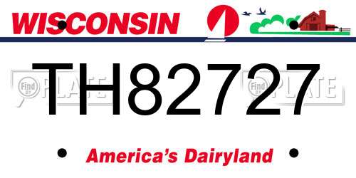 TH82727 Wisconsin License Plate