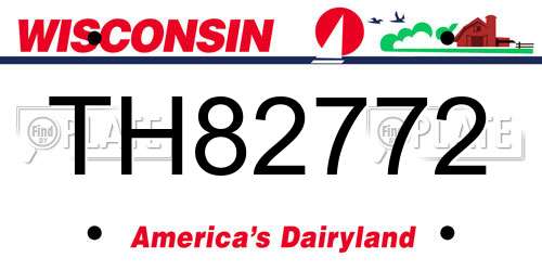 TH82772 Wisconsin License Plate