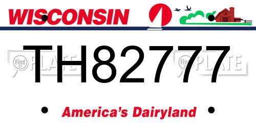 TH82777 Wisconsin License Plate