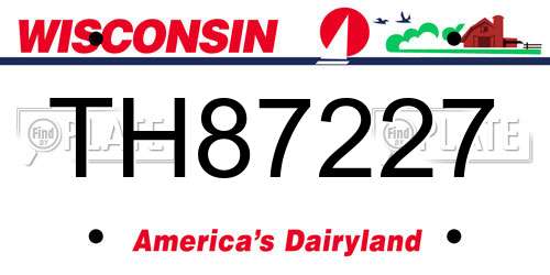 TH87227 Wisconsin License Plate