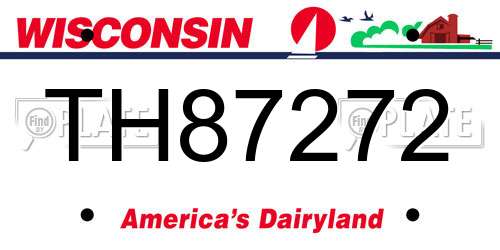 TH87272 Wisconsin License Plate