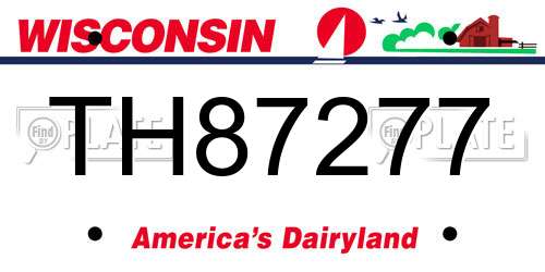 TH87277 Wisconsin License Plate