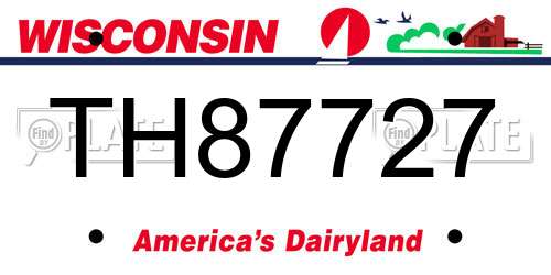 TH87727 Wisconsin License Plate