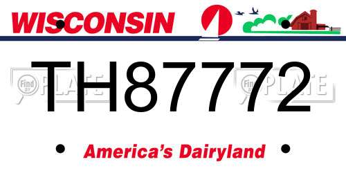 TH87772 Wisconsin License Plate