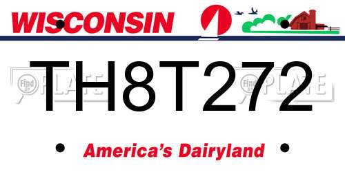 TH8T272 Wisconsin License Plate