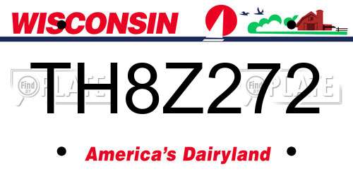 TH8Z272 Wisconsin License Plate