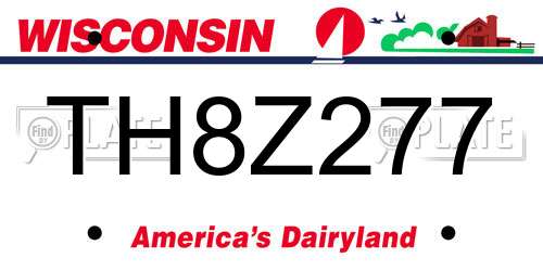 TH8Z277 Wisconsin License Plate