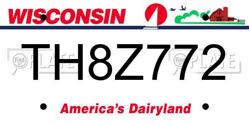 TH8Z772 Wisconsin License Plate