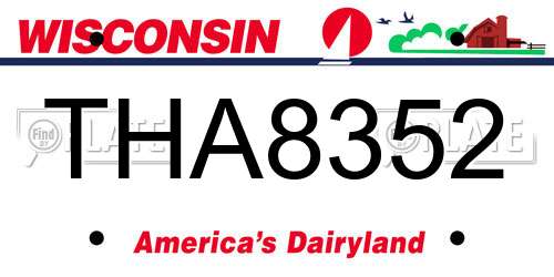 THA8352 Wisconsin License Plate