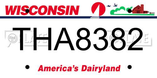 THA8382 Wisconsin License Plate
