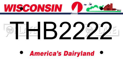 THB2222 Wisconsin License Plate