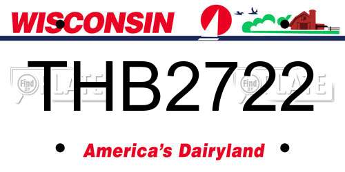 THB2722 Wisconsin License Plate
