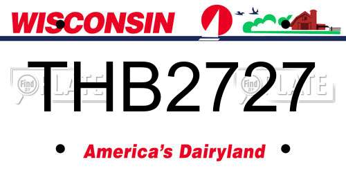 THB2727 Wisconsin License Plate