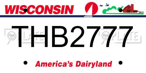 THB2777 Wisconsin License Plate