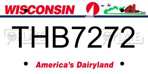 THB7272 Wisconsin License Plate